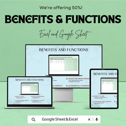 Sales Competitive Pricing Analysis Template | Excel & Google Sheets | Business Pricing Comparison Spreadsheet | Market Analysis Tool