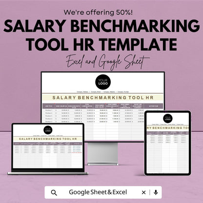 Salary Benchmarking Tool HR Template | Compensation Analysis Spreadsheet | HR Salary Comparison | Excel & Google Sheets