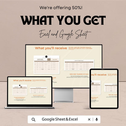 New Hire Training Modules Tracker HR Template | Employee Onboarding Checklist | Training Log Spreadsheet | Excel & Google Sheets