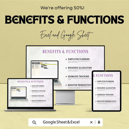 Training Gantt Chart Template | Training Schedule Spreadsheet | Employee Training Planner | Excel & Google Sheets Project Timeline