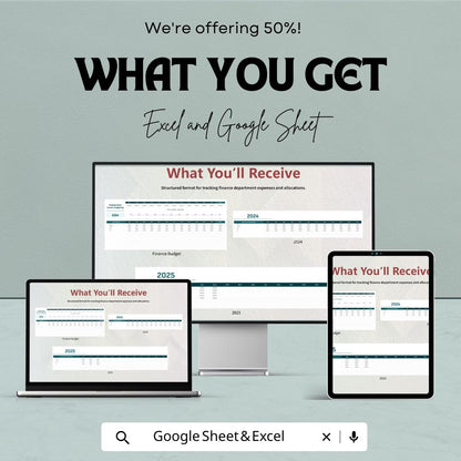 Finance Cost Center Budgeting Template | Excel & Google Sheets | Cost Center Budget Planner | Department Budget Spreadsheet