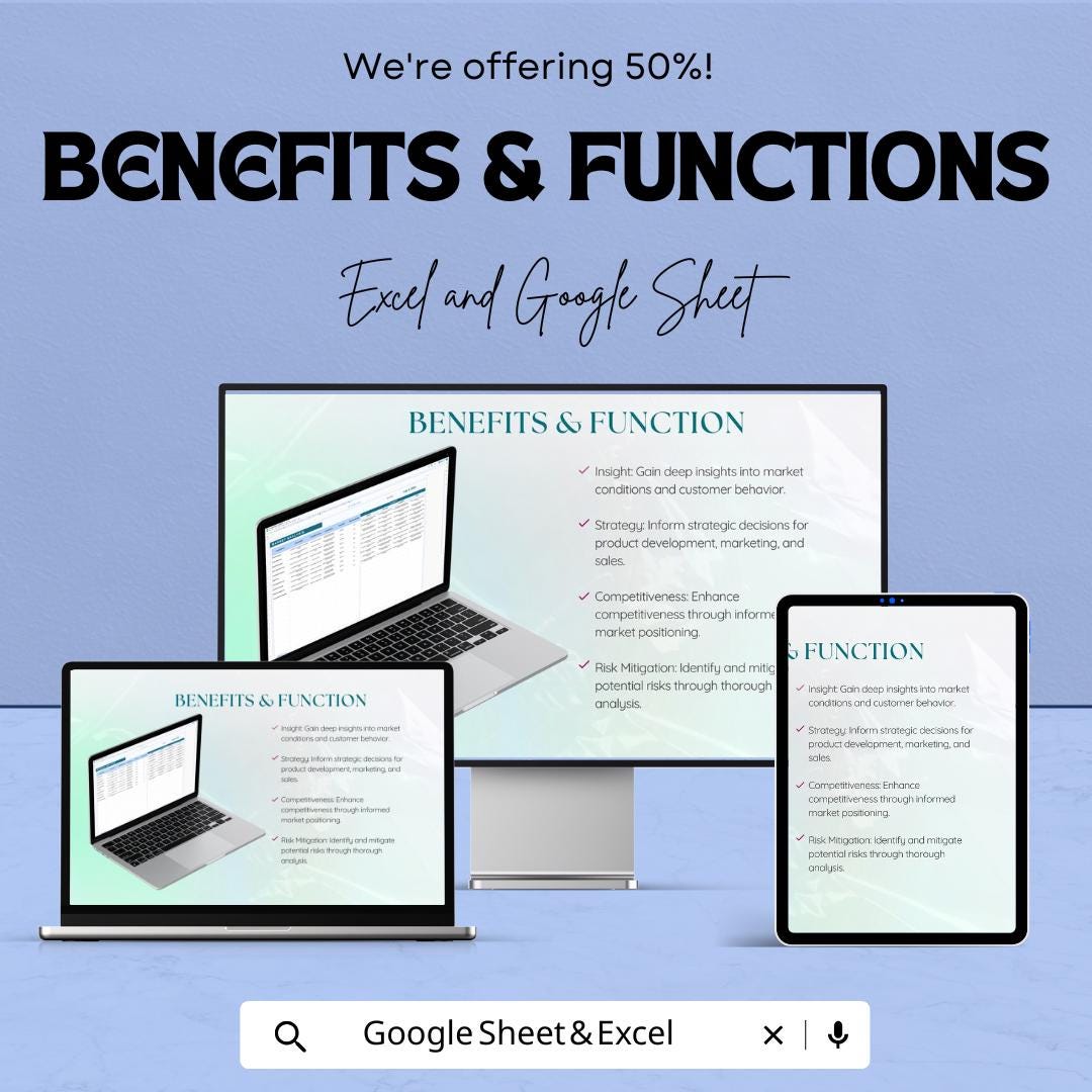 Market Analysis Sheet - Excel & Google Sheet Template for Business Insights and Strategy Planning