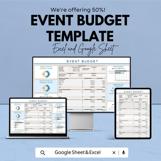 Event Budget Template | Excel & Google Sheets | Event Planning Budget | Expense Tracker | Party and Business Event Planner