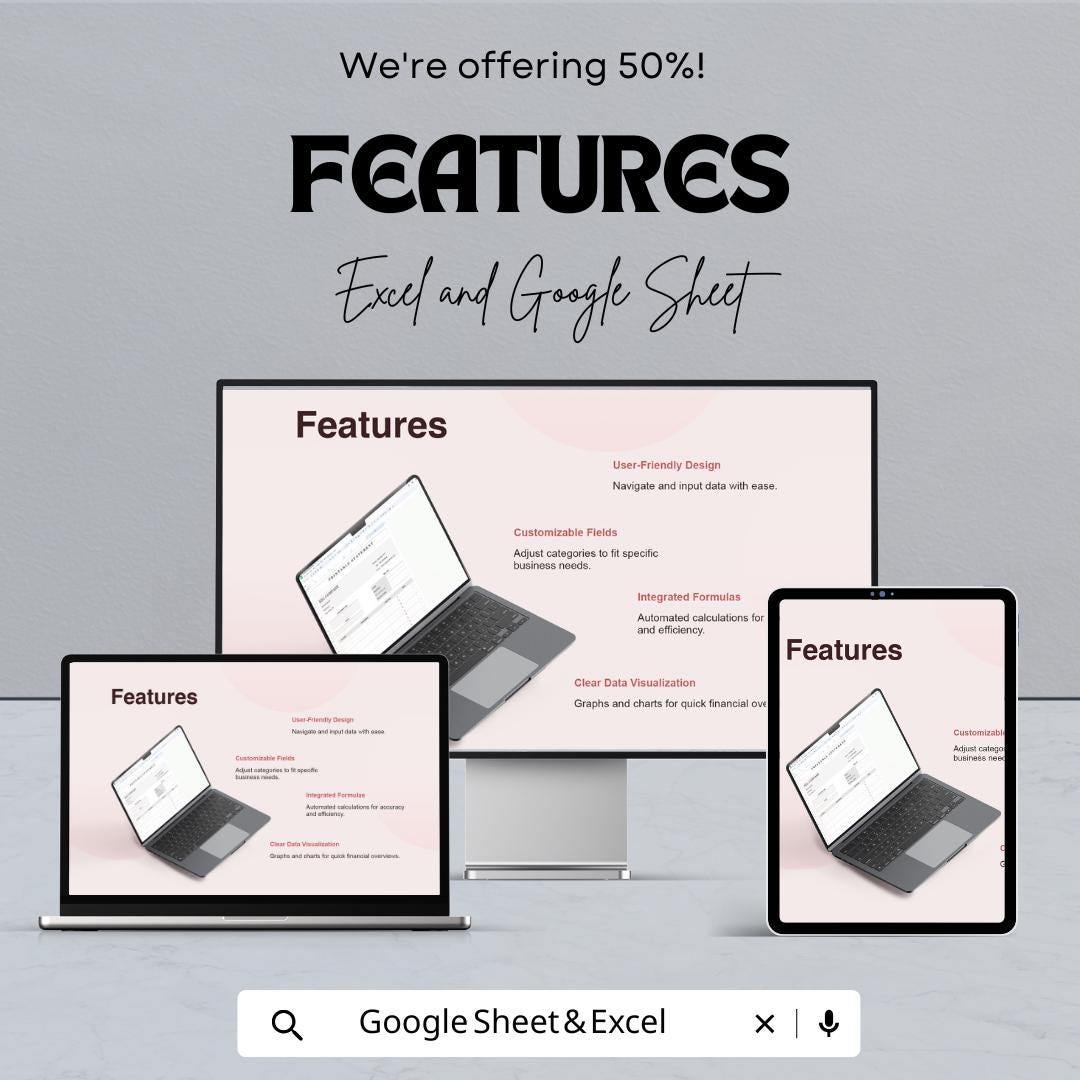 Printable Statement Sheet Template | Excel and Google Sheets | Business Invoice & Billing Form | Financial Record Sheet | Digital Download