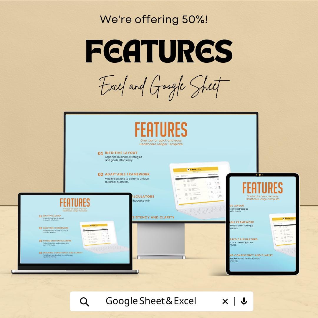 Healthcare Ledger Template | Medical Expense Tracker | Patient Billing Spreadsheet | Expense Log Book | Healthcare Accounting Sheet
