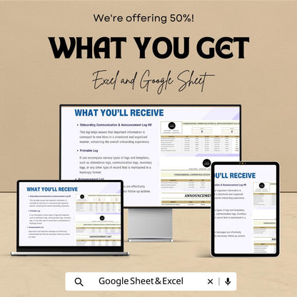 Onboarding Communication Log HR Template, Employee Announcement Tracker, New Hire Communication Sheet, HR Onboarding