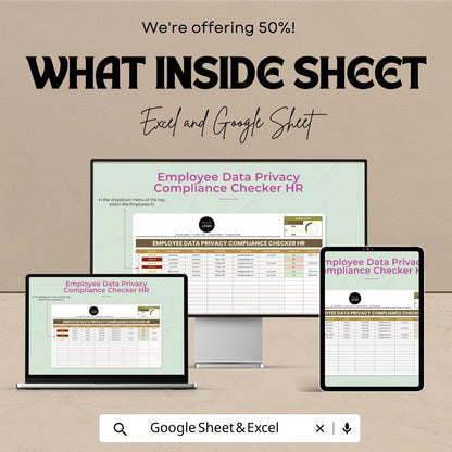 Employee Data Privacy Compliance Checker HR Template | HR Data Protection Tracker | Employee Consent Management Spreadsheet