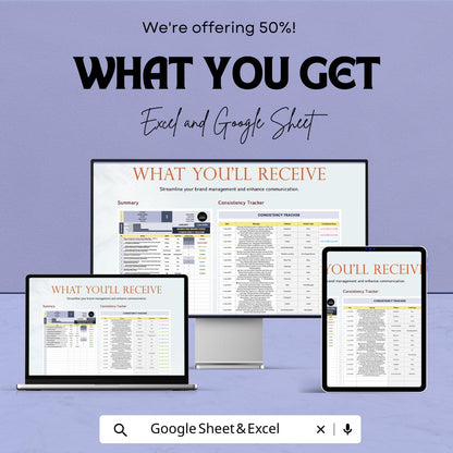 Marketing Brand Voice Consistency Tracker Template | Brand Messaging Audit Tool | Excel & Google Sheets Marketing Tracker