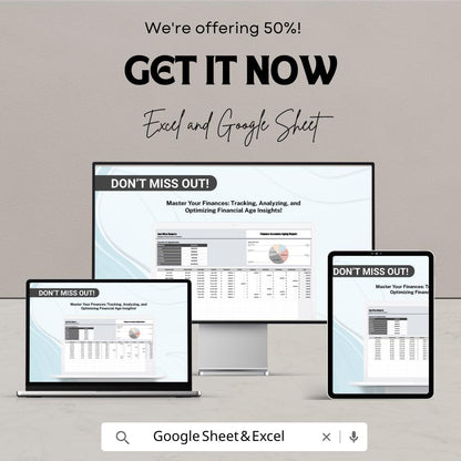Finance Accounts Aging Report Template, Accounts Receivable Aging, AR Aging Spreadsheet, Invoice Aging Tracker, Finance Report