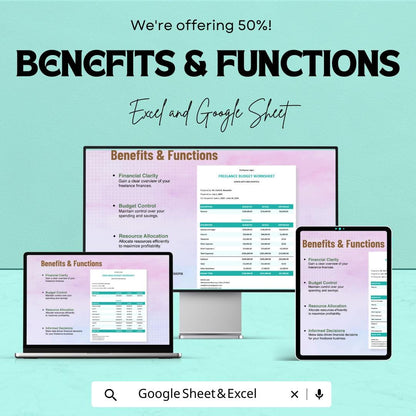 Freelance Project Budget Template | Excel and Google Sheets | Income & Expense Tracker | Freelancer Finance Planner | Budget Worksheet