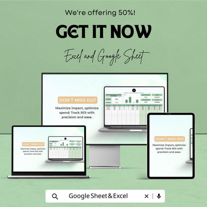 Startup Influencer Campaign ROI Tracker Template | Excel & Google Sheets | Influencer Marketing Analytics, Campaign Performance Tracker