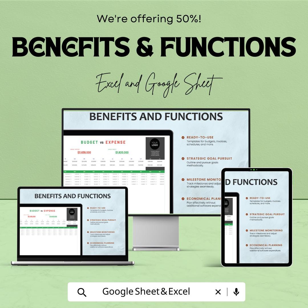 Startup Budget and Expense Tracker Template | Excel & Google Sheets | Small Business Finance Planner | Budget vs Expense Spreadsheet
