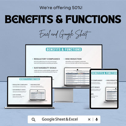 Operations Environmental Impact Assessment Template | Excel & Google Sheets | Environmental Risk Analysis Tool