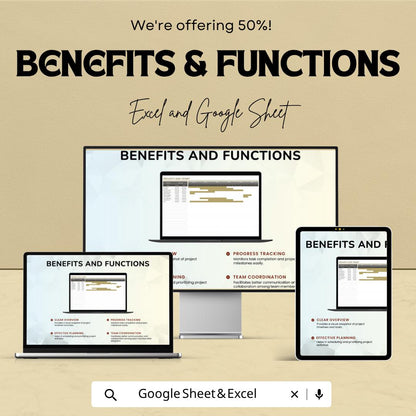 Project Bar Chart Template | Gantt Chart Spreadsheet | Project Timeline Tracker | Task Schedule Planner | Project Management Tool