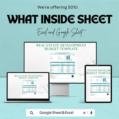 Real Estate Development Budget Template | Excel & Google Sheets | Property Development Budget Planner | Investment Cost Tracker