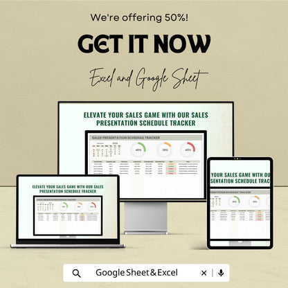 Sales Presentation Schedule Tracker Sheet | Sales Meeting Planner | Excel & Google Sheets Template | Presentation Schedule Management |