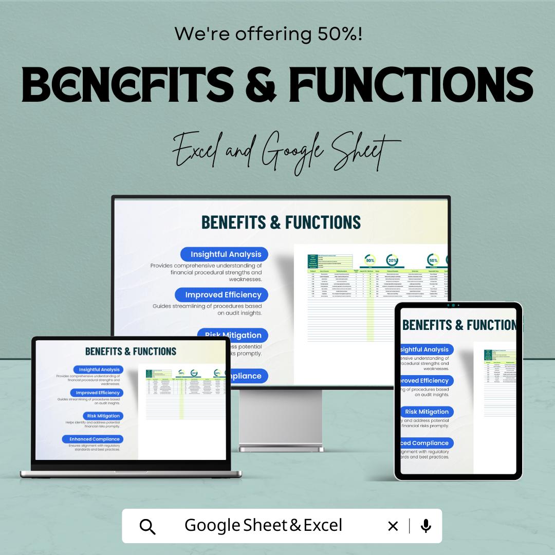 Financial Procedures Findings Template | Excel & Google Sheets Findings Report | Financial Review Summary Sheet | Audit Findings Tracker