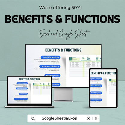 Financial Procedures Findings Template | Excel & Google Sheets Findings Report | Financial Review Summary Sheet | Audit Findings Tracker
