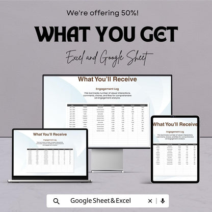 Advertising Video Ad Engagement Tracker Template | Video Ad Metrics Dashboard | Engagement Analytics Spreadsheet | Ad Performance Tracker