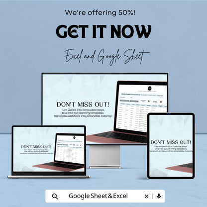 Workplace Ergonomics Training Tracker | Compliance Template | Excel & Google Sheets | Employee Training Log | Safety Tracker