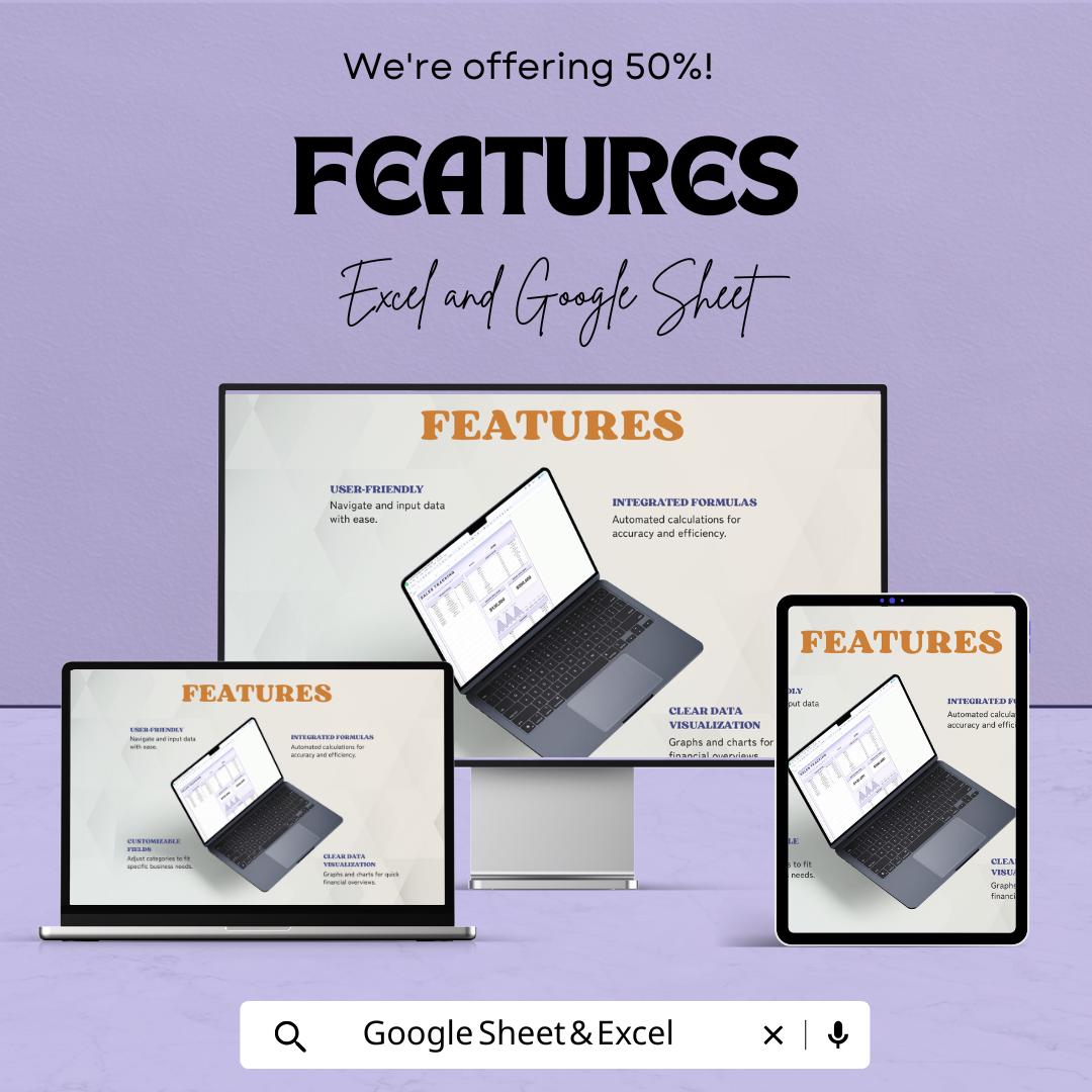 E-Commerce Sales Tracking Template | Sales Tracker Spreadsheet | Monthly and Annual Revenue Tracker | Business Finance Template