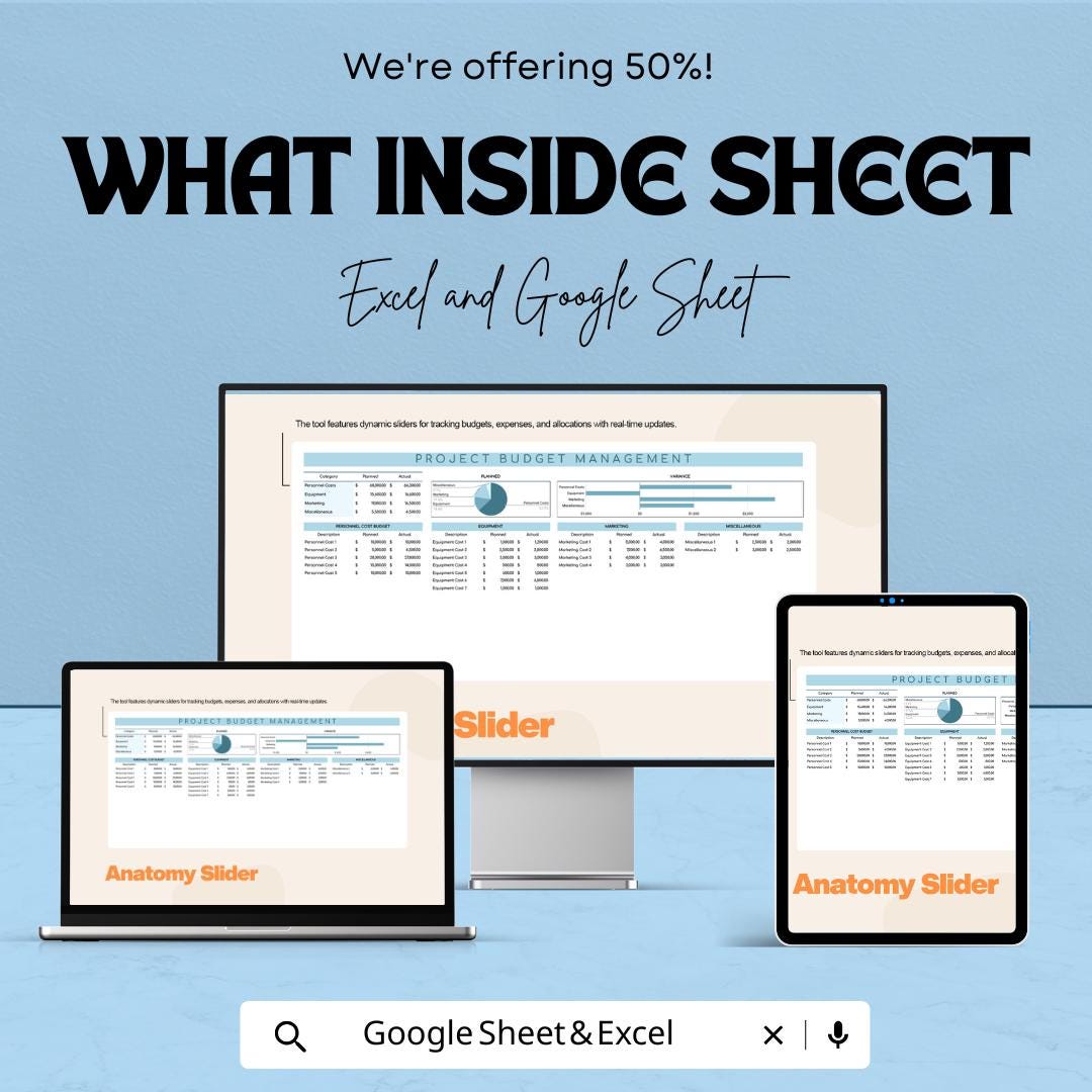 Project Budget Management Template | Project Budget Tracker Spreadsheet | Project Cost Management | Excel Google Sheets Budget Dashboard