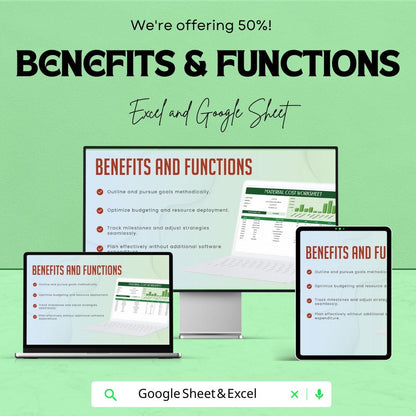 Material Cost Worksheet | Excel and Google Sheet Template | Track Material Costs, Budgeting, and Client Management | Instant Download