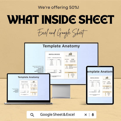 Short Term Rental Invoice Template | Vacation Rental Invoice Spreadsheet | Airbnb Invoice Tracker | Excel & Google Sheets