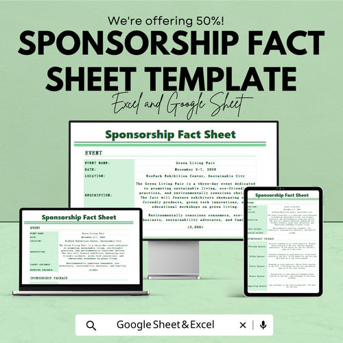 Sponsorship Fact Sheet Template | Event Sponsorship Package | Sponsor Information Sheet | Editable Marketing Document