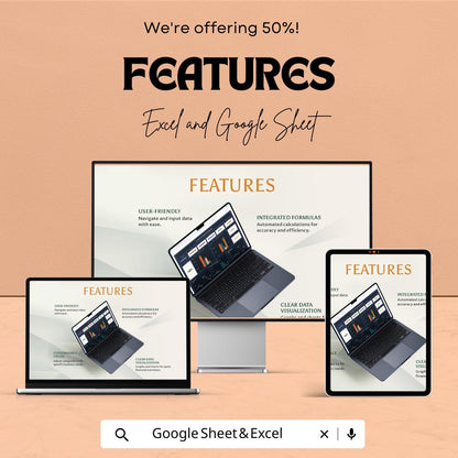 E-commerce Financial Dashboard - Excel and Google Sheet Template for Sales, Expenses, Profit Tracking & Budgeting - Instant Download
