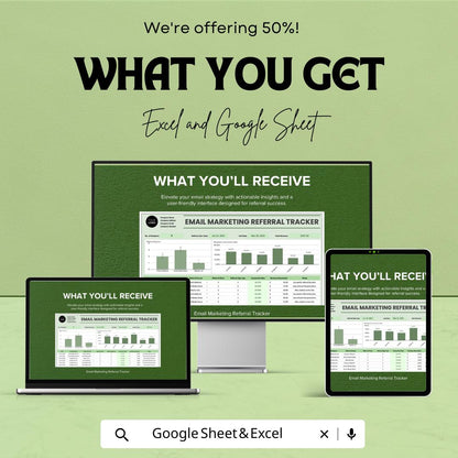 Email Marketing Referral Tracker Template | Subscriber Referral Analytics | Real-Time Referral Monitor | Email Marketing Tool