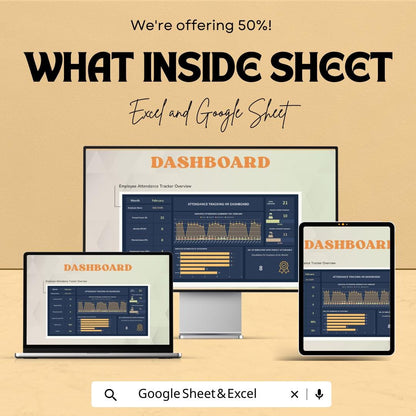 Attendance Tracking HR Dashboard | Excel and Google Sheets | Employee Attendance Management | Monthly & Annual Reports