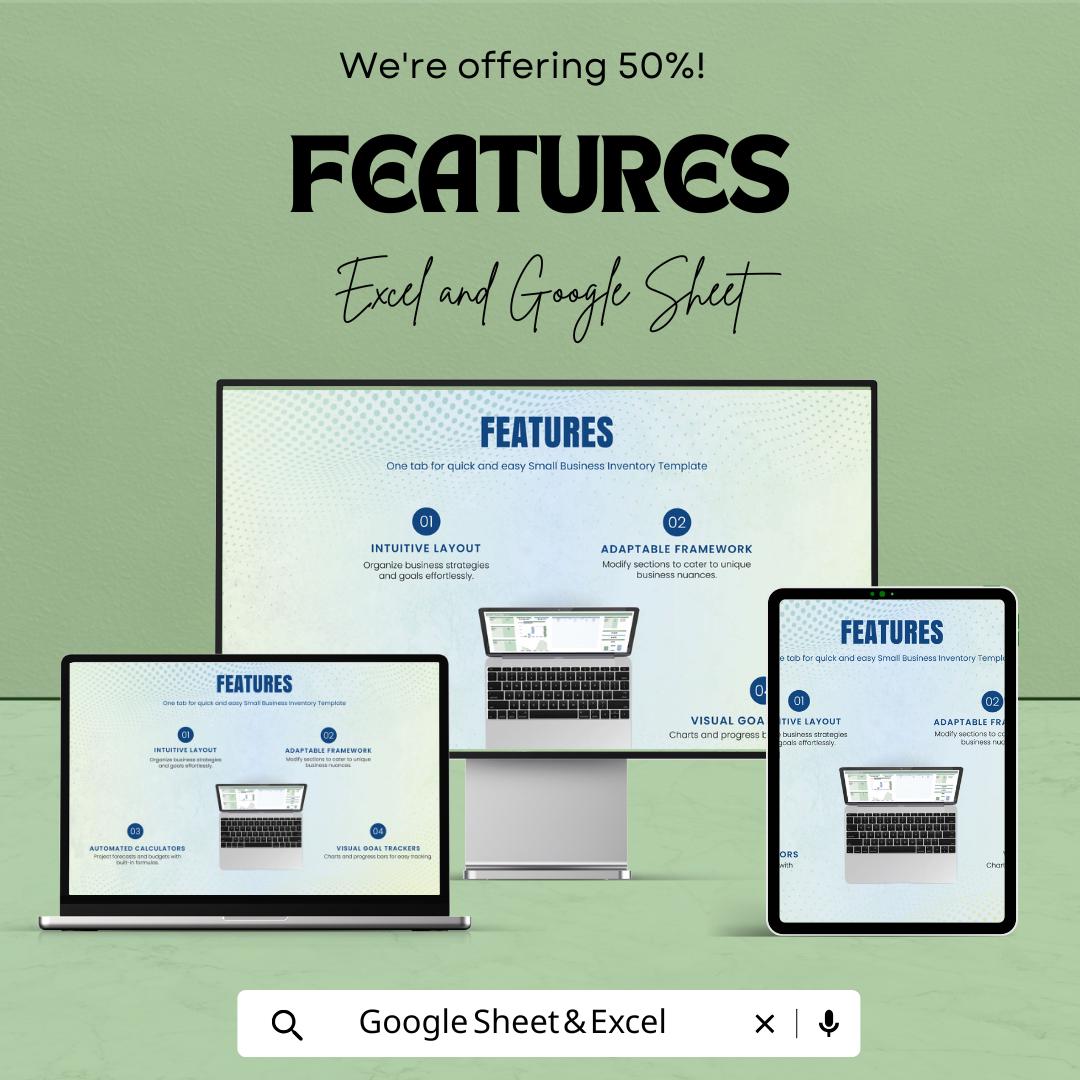 Small Business Inventory Sheet | Excel and Google Sheet Template | Inventory Management & Tracking Dashboard | For Small Business Owners