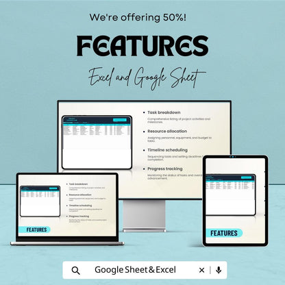 Project Operation Template, Project Management Excel Sheet, Operations Tracker, Google Sheets Project Planner, Task Timeline Dashboard