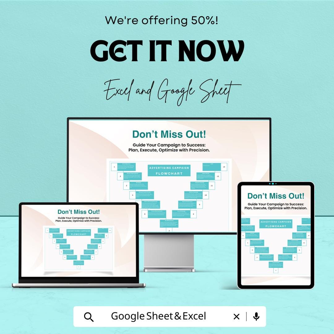 Template for Excel and Google Sheets | 50% Off! | Marketing Campaign Planner