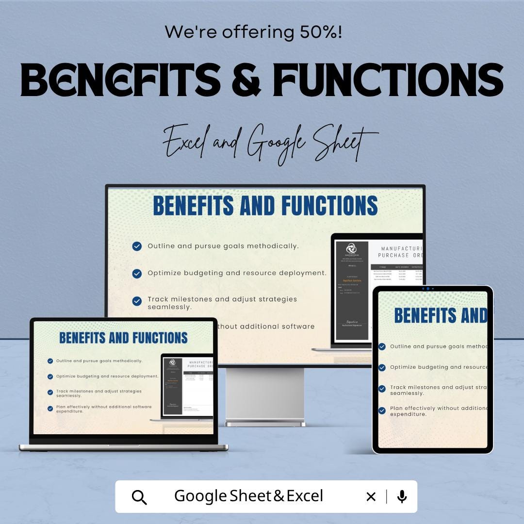 Manufacturing Purchase Order Template | Purchase Order Spreadsheet | PO Template for Suppliers | Order Tracking Sheet