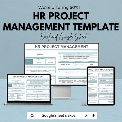 HR Project Management Template | HR Project Planner | Human Resources Project Tracker | HR Workflow Management