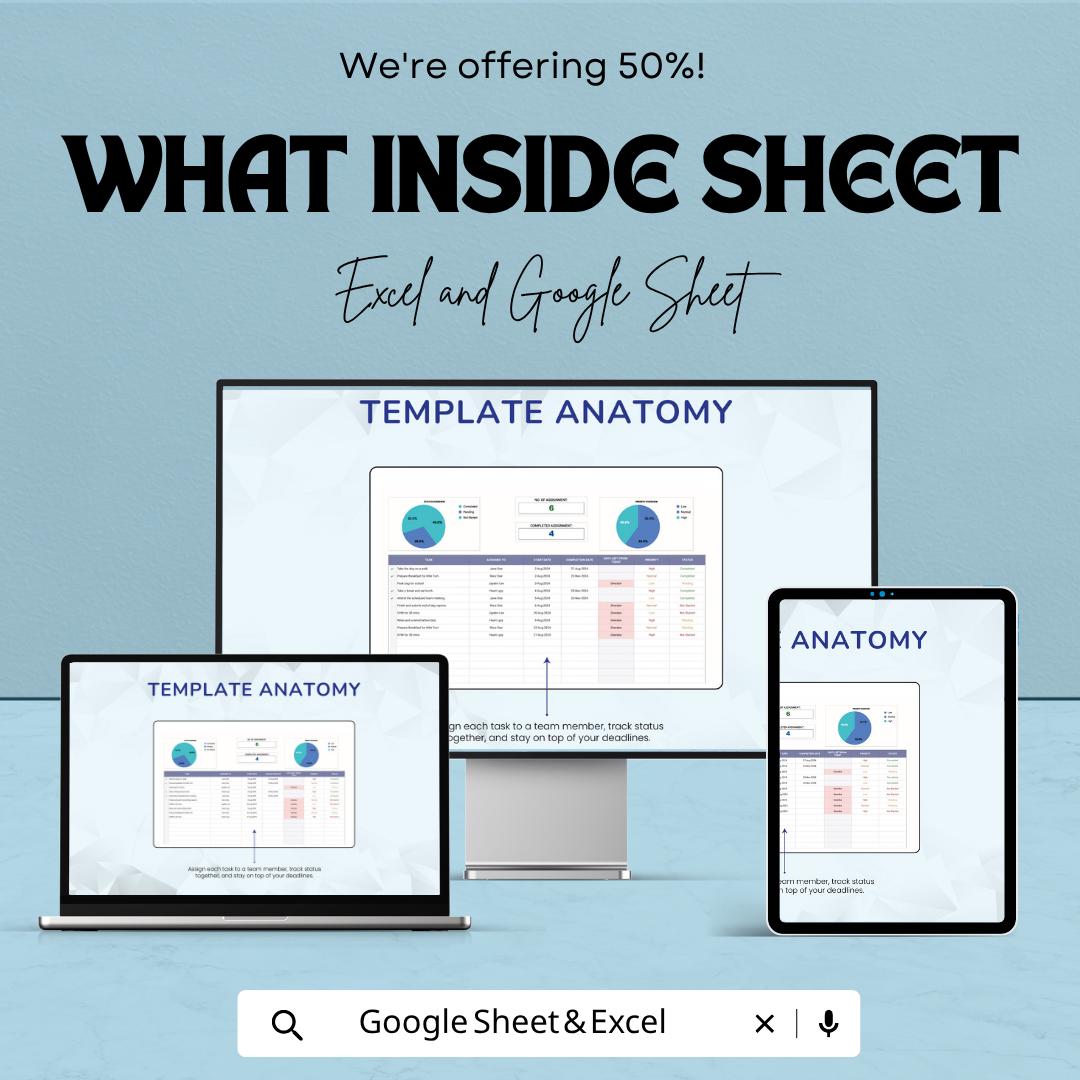 Group Assignment Template | Student Project Tracker | Task Planner Spreadsheet | Gantt Chart & Budget Tracker | Team Project Dashboard