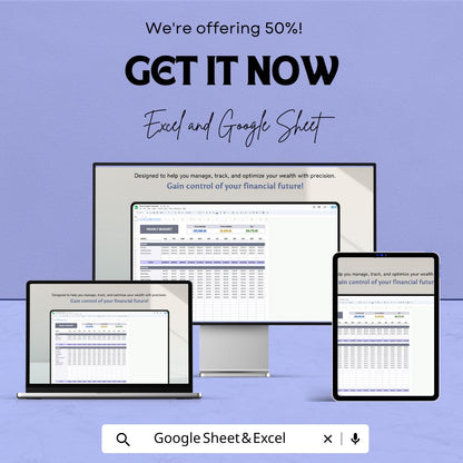 Yearly Budget Template | Excel and Google Sheets | Annual Finance Planner | Income and Expense Tracker | Personal & Business Budget