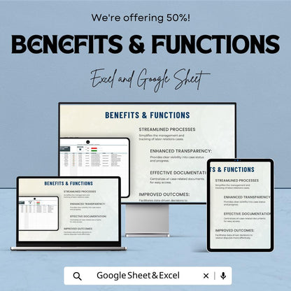 Employment Law Case Tracker | HR Labor Relations Tracker | Employee Case Log | Workplace Dispute Tracker