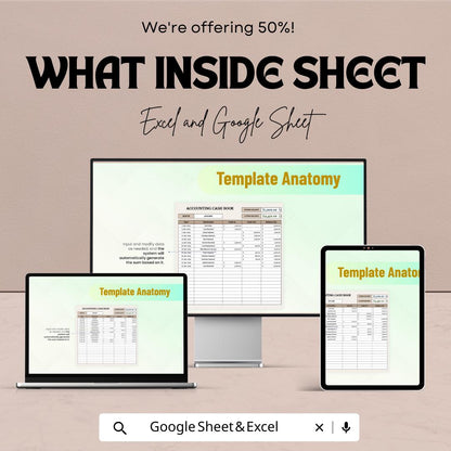 Accounting Cash Book Template | Simple Cashbook Tracker | Income & Expense Spreadsheet | Small Business Finance Template