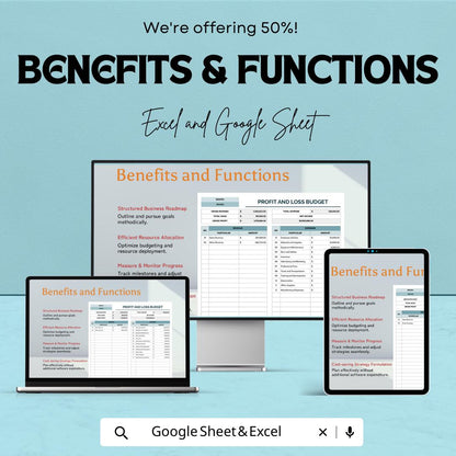 Profit and Loss Budget Template | P&L Statement Spreadsheet | Business Budget Planner | Excel and Google Sheets