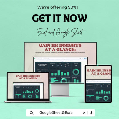 HR Dashboard Overview Sheet | Excel and Google Sheet | Employee Management, HR Metrics & Reporting Template