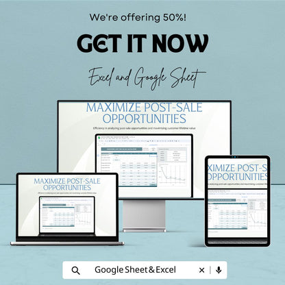 Customer Lifetime Value (CLV) Calculator Sheet | Post-Sale Tracker for Excel & Google Sheets | CLV Financial Calculator Template