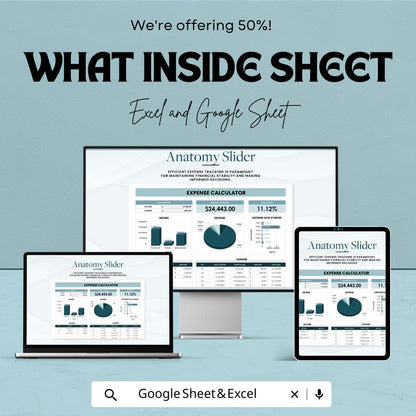 Expenses Calculator Template | Income & Expense Tracker | Budget Spreadsheet for Excel and Google Sheets