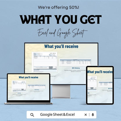 GST Bill Template | Google Sheets Invoice Template | Excel GST Invoice | Tax Billing Spreadsheet | Business Billing Tracker