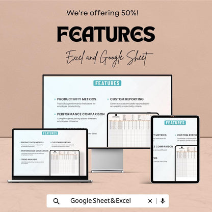 Operations Workforce Productivity Report Template | Team Performance Dashboard | Excel & Google Sheets Template