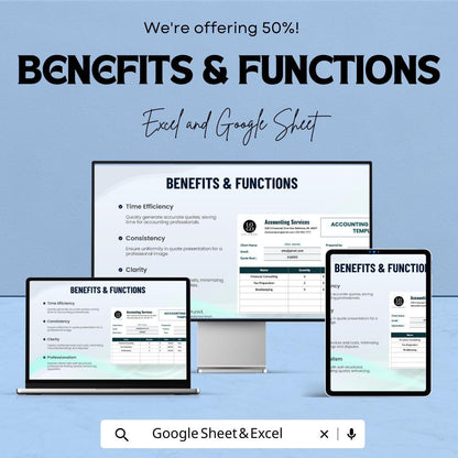 Accounting Quotation Template | Google Sheets & Excel | Business Estimate Form | Client Pricing Sheet | Editable Service Quote