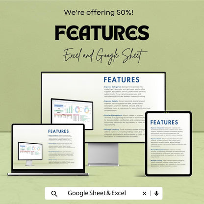 Contractor Expense Template Excel & Google Sheets | Freelance Expense Tracker | Self Employed Budget Spreadsheet | Business Expense Planner