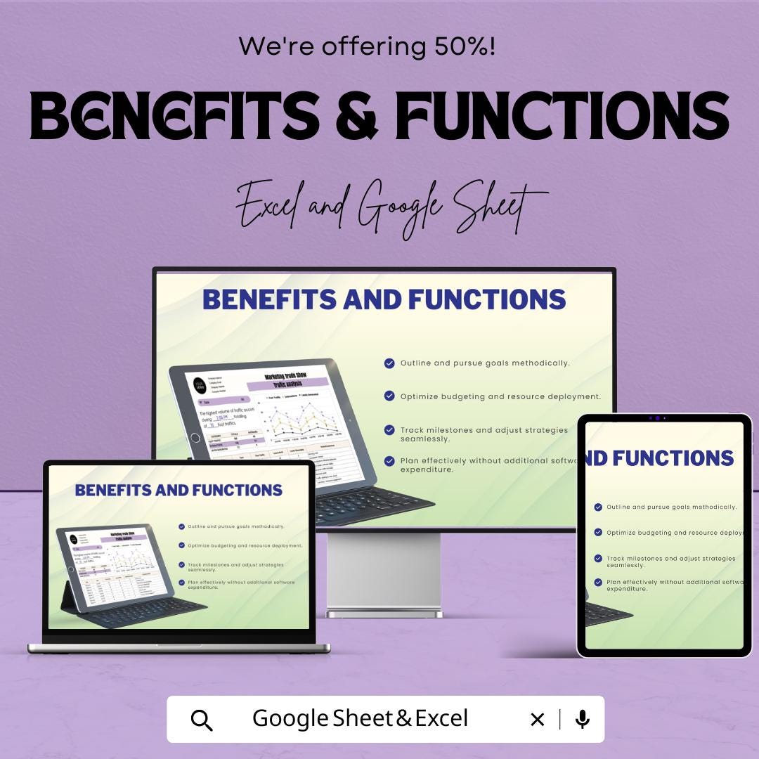 Marketing Trade Show Traffic Analysis Template | Excel and Google Sheets | Booth Foot Traffic Tracker | Lead & Interaction Analysis